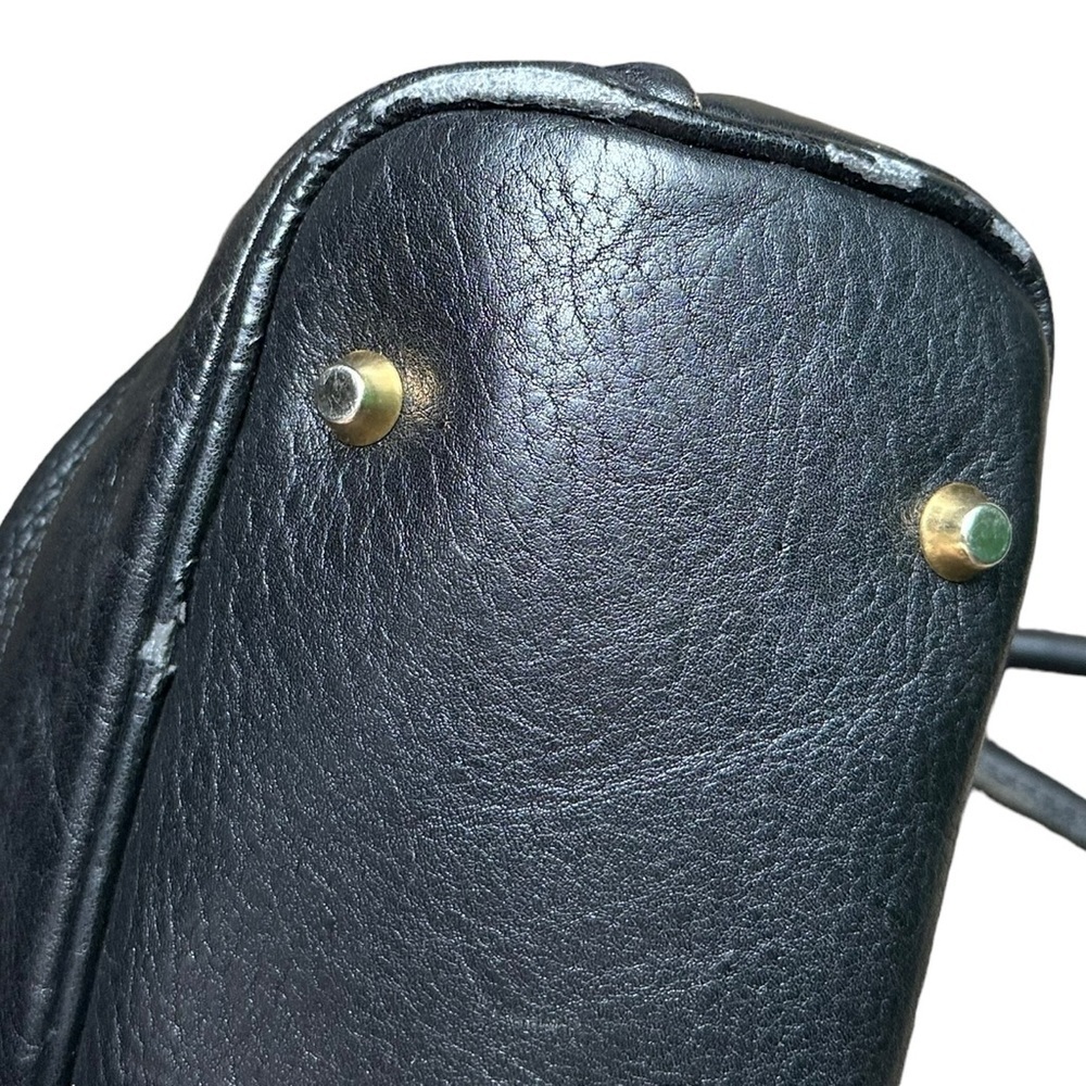 Valentina black leather tote shoulder bag - Picture 8 of 13